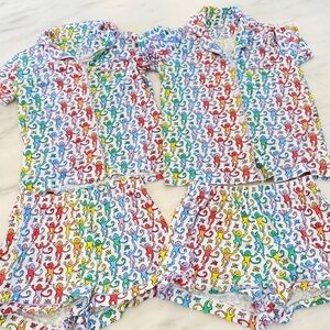 Roller rabbit monkey pajamas rainbow xxs two sets available. Price per set